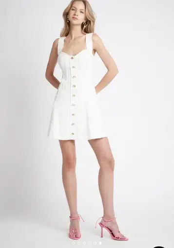 Aje Byblos Linen Mini Dress Ivory Size 8
