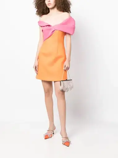 Rachel Gilbert Matteo Dress Orange/Pink Size 12  