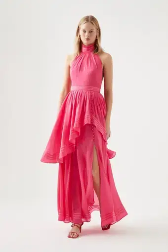 Aje Sienna Maxi Dress in Berry Pink Size 8