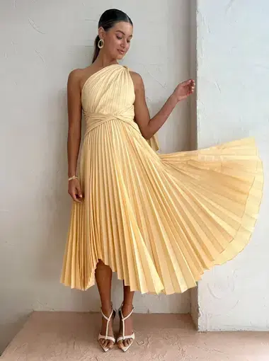 Acler Kalora Dress In Buttermilk Yellow Size AU 10