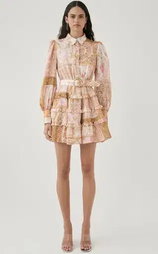 Kate Ford Larissa Layered Mini Dress Print Size S / Au 8