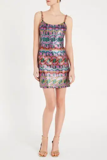 Rebecca Vallance Tatiana Scoop Mini Dress in Multi Size 8