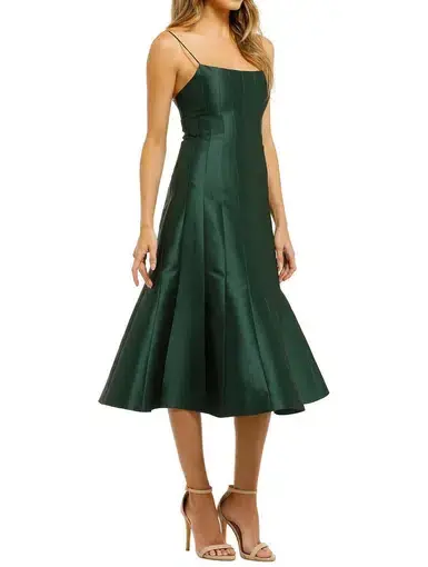 Thurley Caspian Midi Dress in Bottle Green Size 10