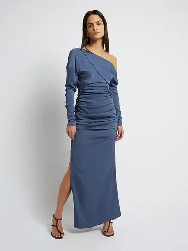 Christopher Esber Multi Gather Column Dress Blue Size 6 / XS
