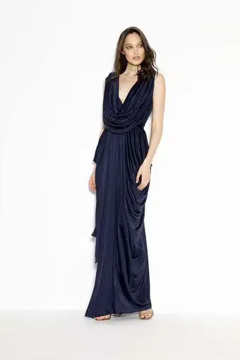 Sheike Grecian Gown Navy Size 8