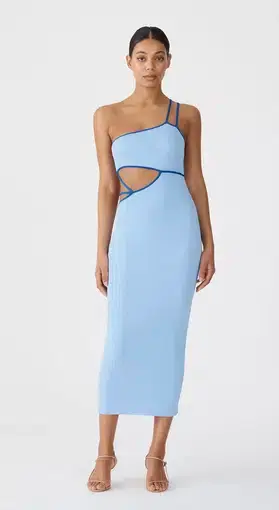 San Sloane Nathalya Midi Dress Blue Size AU 8