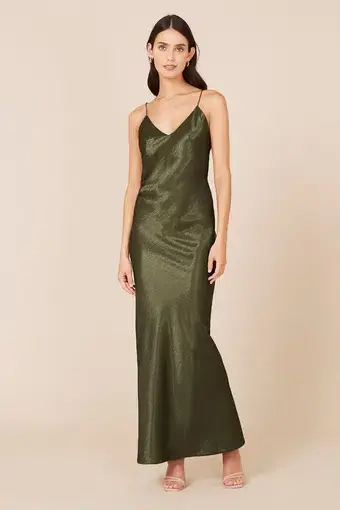 Lexi Camilla Maxi Dress Olive Green Size 10