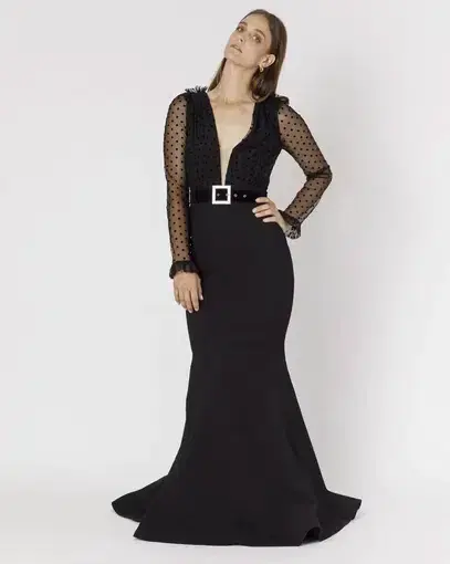 Rebecca Vallance Tiffani Gown Black Size 8