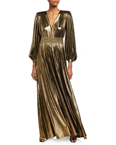 Bronx and Banco Zoe Metallic Gown Gold Size 8
