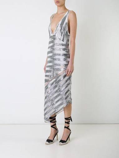 Manning Cartell Metallic Striped V-neck Dress Size 8
