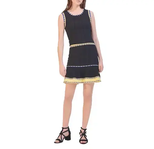 Sandro Nestor Knit Sleeveless Top & Flared Skirt Set Black Size 2