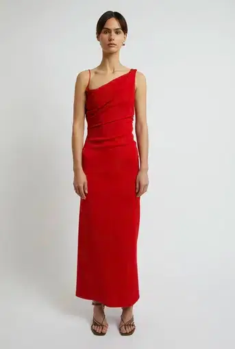 Christopher Esber Cowl Neck Drape Dress in Rubrum Red
Size 8 / S
