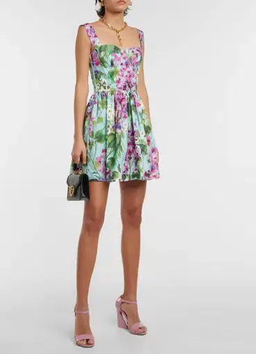 Dolce & Gabbana Floral Cotton Print Dress IT40 Multi-colored Size AU 8