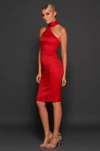 Elle Zeitoune Harper Midi Dress Red Size 6