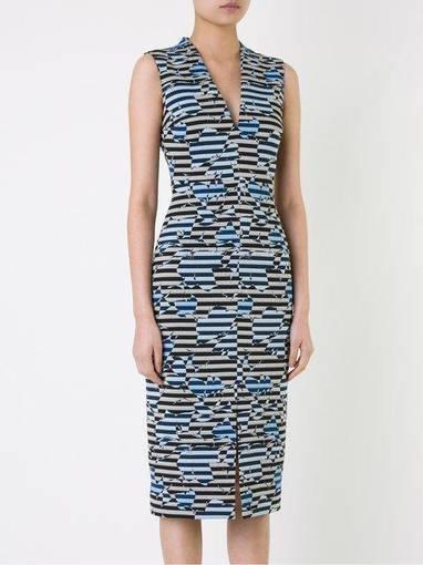Scanlan Theodore striped floral weave dress
