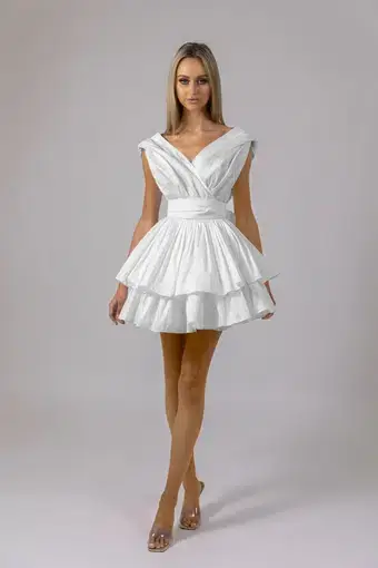Alin Le' Kal Chloe Dress White Size S/Au 8