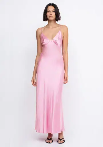 Bec & Bridge Amber V Maxi Dress Pink Size AU 8