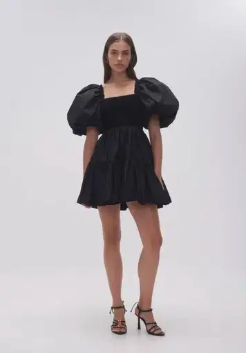 Aje Casa Puff Sleeve Mini Dress Black Size AU 8