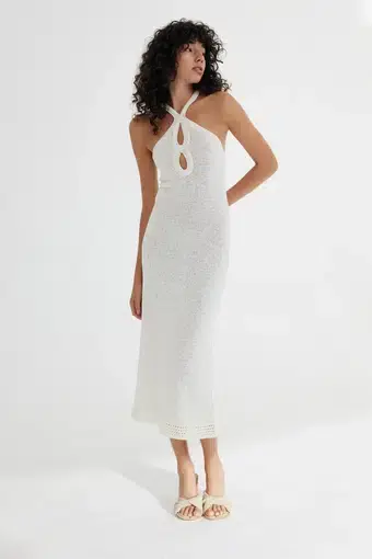 Significant Other Saoirse Midi Dress White Size 6