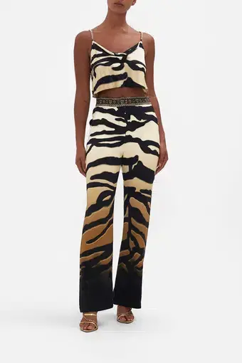 Camilla Full Length Flared Pant Tame My Tiger Print Size L/Au 14
