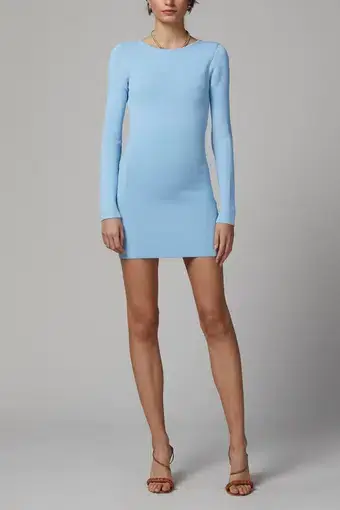 Bec and Bridge Emeline Knit Mini Dress Sky Blue Size 8