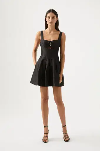 Aje Divinity Pearl Pin Mini Dress Black Size 10 / M