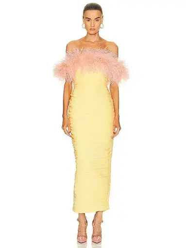 Rachel Gilbert Zion Midi Dress Lemon Size M / AU 10 