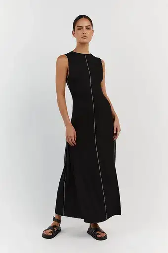 Dissh Soho Sleeveless Midi Dress Black Size M / AU 10