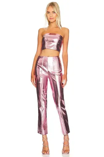 Song of Style Masha Pant Metallic Pink Size 8