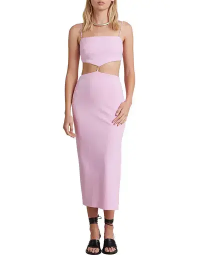 Bec & Bridge Alba Cut Out Midi Dress Pink Size 6