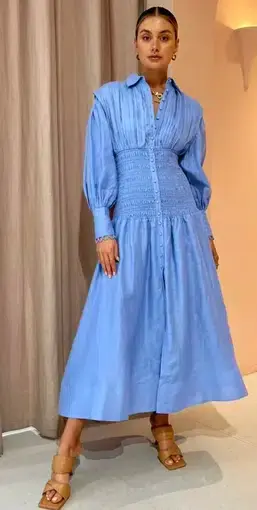 Saint Armont Contre Moi Maxi Shirt Dress Blue Size 6
