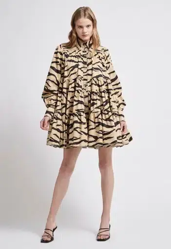 Aje Nouveaux Zebra Smock Dress Print Size 6