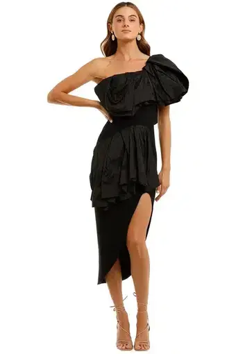 Maticevski Attentive Ruffle Dress Black Size AU 8