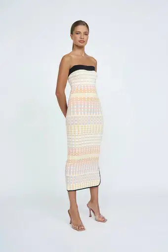 By Johnny Gia Geo Knit Midi Dress Multi Size AU 10