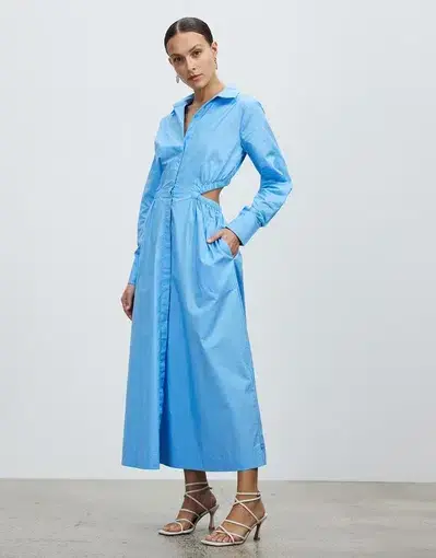 Lover Bastian Shirt Dress Blue Size AU 8