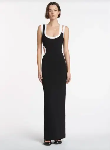 Sir the Label Evalina Cut Out Dress Black Size 2/Au 10