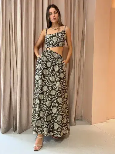 Sir the Label Xanita Asymmetrical Cut Out Dress Floral Size 3 / AU 12