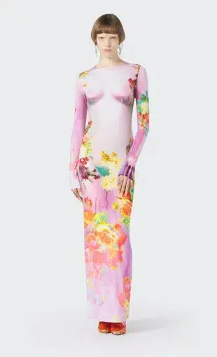 Jean Paul Gaultier Body Flower Dress Pink Size AU 8