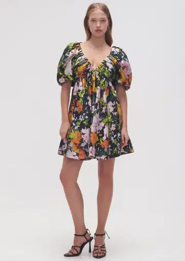 Aje Gabrielle Plunge Mini Dress Floral Size 4
