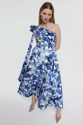 Rachel Gilbert Emiliano Dress Blue Print 0 / AU 6