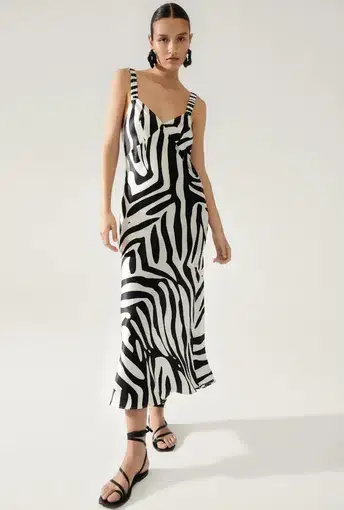 Silk Laundry Deco Dress Lemur Matisse Print Size AU 12