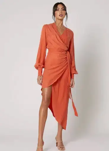 Winona Mirabelle Asymmetrical Dress Orange Size 8