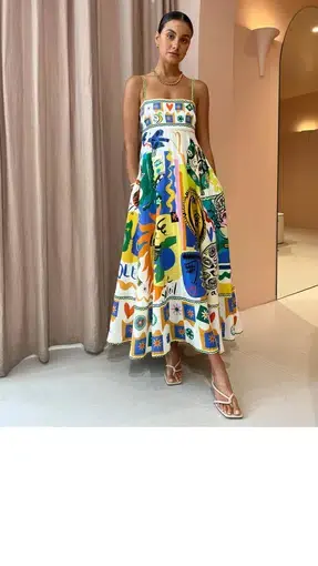 Alemais Soleil Dress Print Size 8 
