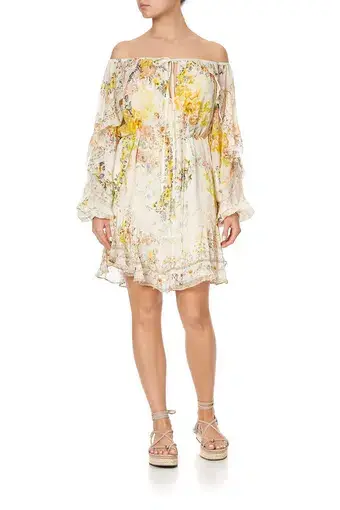 Camilla Blouson Frill Sleeve Mini Dress In The Hills Of Tuscany 
Size XS / Au 6-8