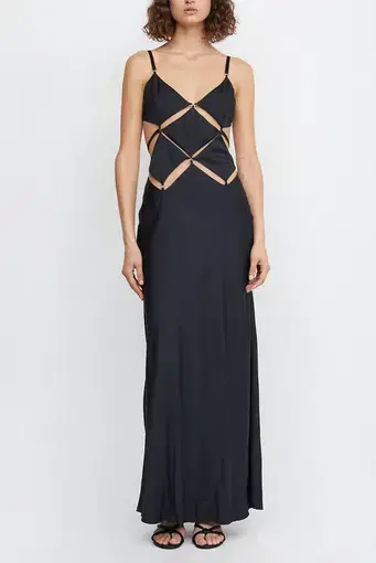 Bec & bridge Diamond Days Strap Maxi Dress Black Size 8 / S