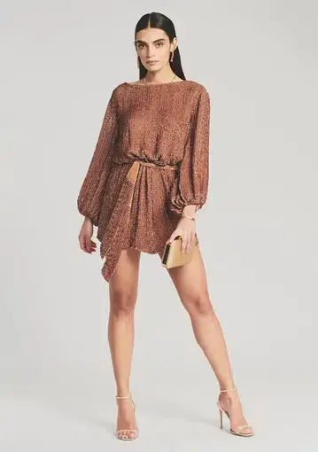 Retrofete Grace Dress Bronze Gold Sequin Size S/AU 8