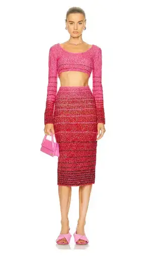 STAUD Eleanor Sweater Dress Lollipop & Cherry Size 8 