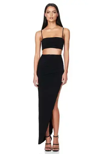 Nookie Aria Crop and Skirt Set Black Size 10