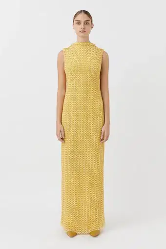 Camilla and Marc Riviera Column Dress Yellow Size XS/AU 6