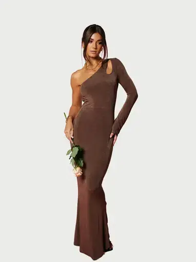 Isabelle Quinn Margot Asymmetrical Dress in Cacao Size 6